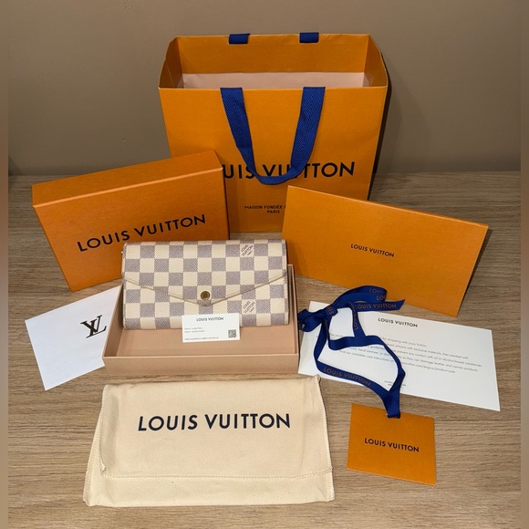 Louis Vuitton Handbags - LOUIS VUITTON SARAH WALLET Damier Azur Canvas wallet.